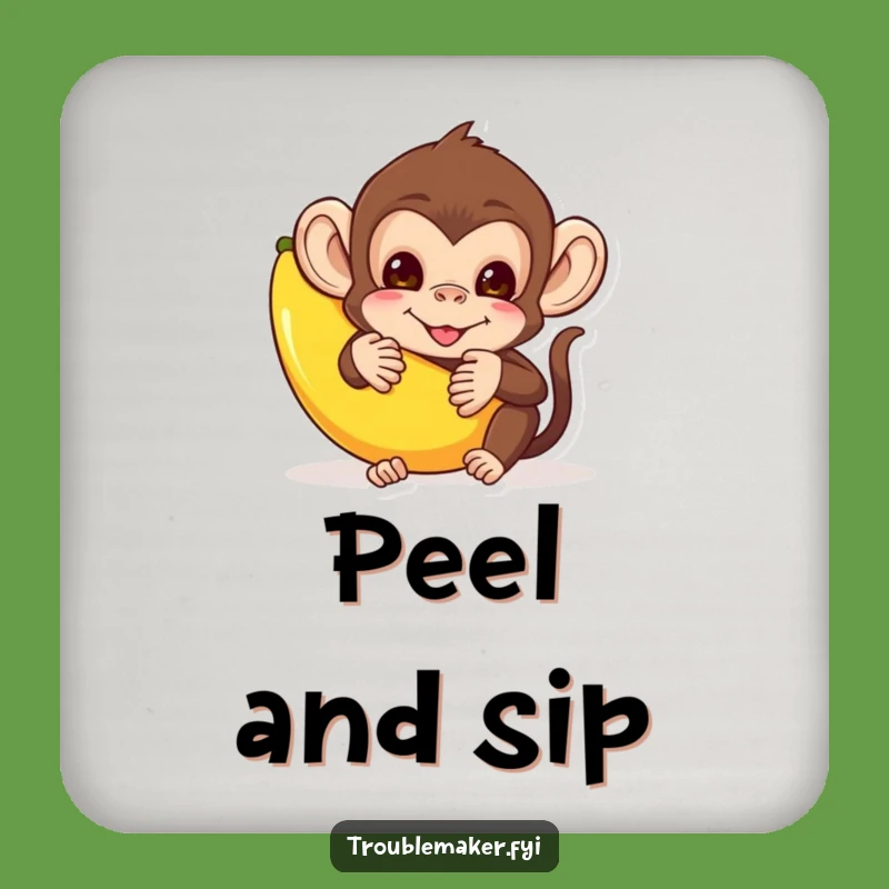 Funny Monkey Coaster: Protect Surfaces with Humor, a Cute Funny Gift