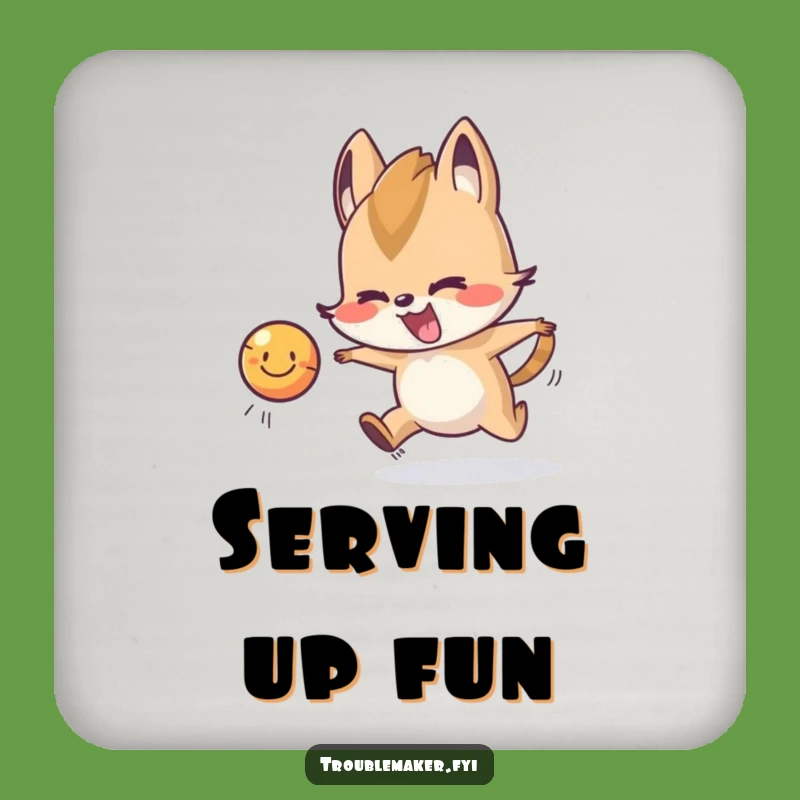 Funny Chasing Ball Troublemaker Drink Coaster: Protect Surfaces with this Animal Coaster Gift