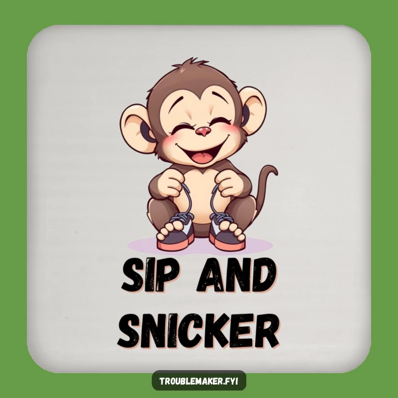 Funny Monkey Prank Coaster Set: Protect Surfaces with Humor