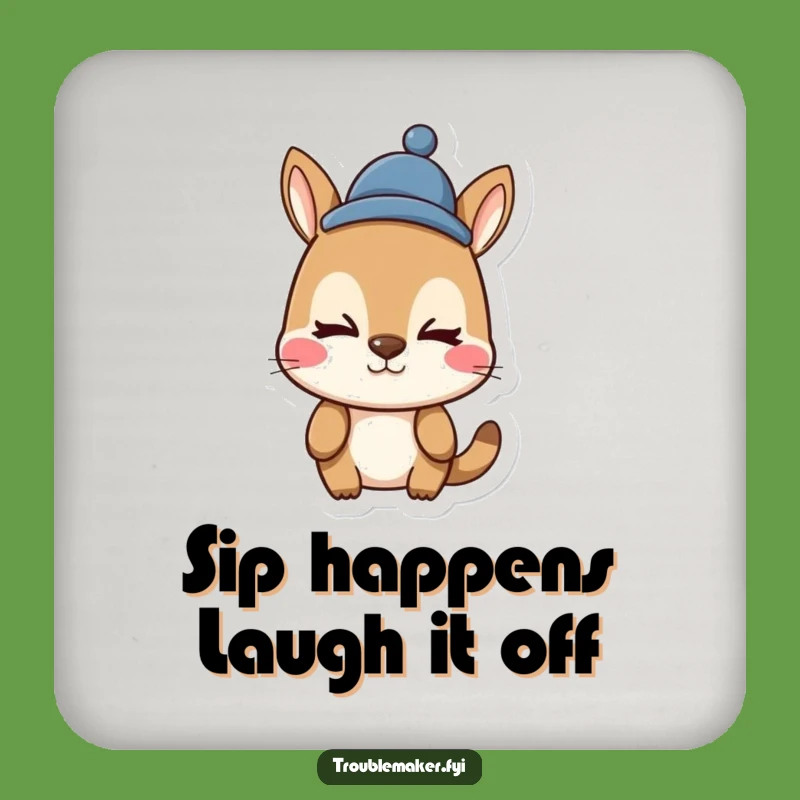 Funny Animal Coasters (Set of 4): Silly Face & Hat - Protect Surfaces with Humor