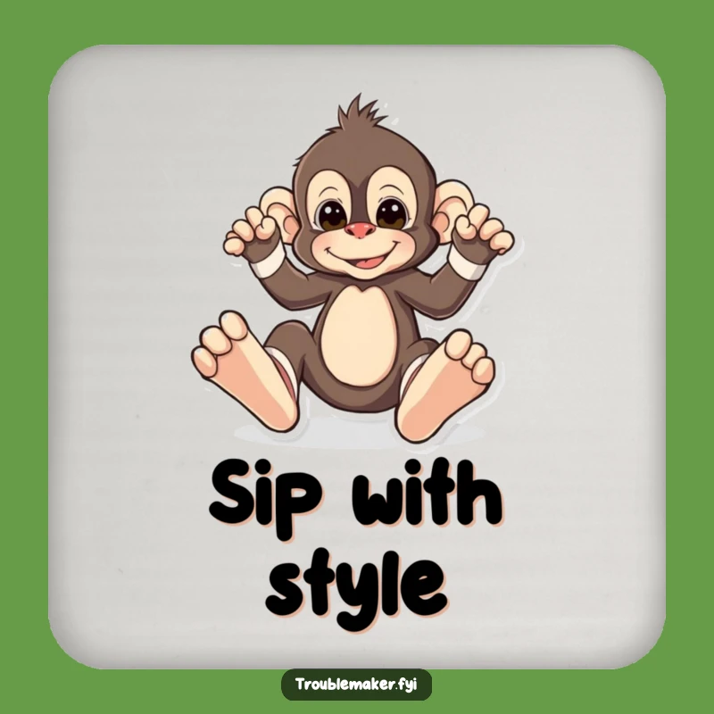 Funny Monkey Odd Socks Coaster - Protect Surfaces with Hilarious Primate Style!