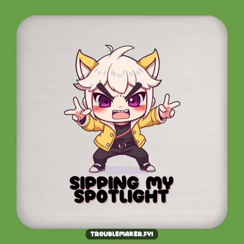 Funny Troublemaker Coaster - Protect Surfaces with Dramatic Pose Humor, Great Funny Gift