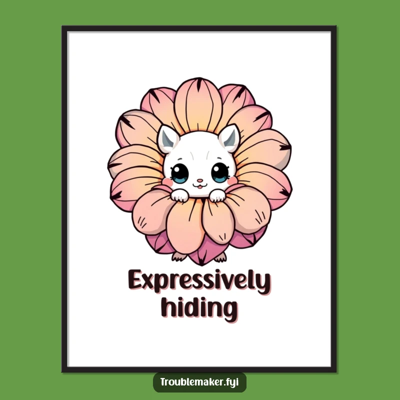Funny Hidden Creature Flower Poster: Decorate with Adorable and Cute Art