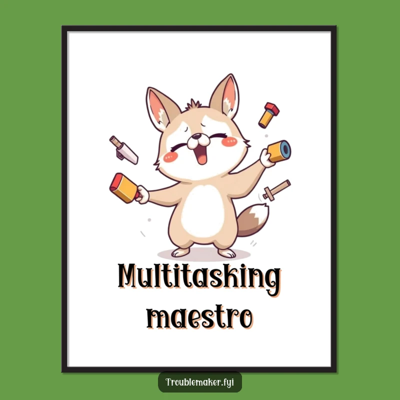 Funny Juggling Animal Poster - Hilarious Troublemaker Decor, Perfect Funny Gift Art