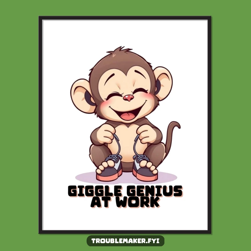 Funny Monkey Prank Poster: Wall Art with a Giggle