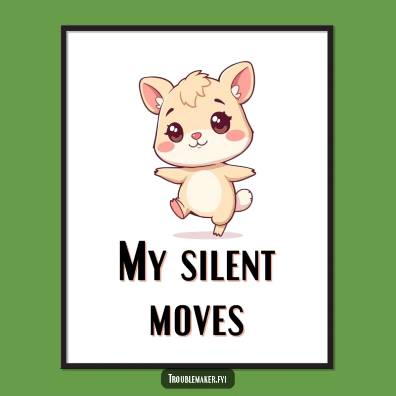 Funny Sneaky Animal Poster - Tiptoe Mischief Wall Art