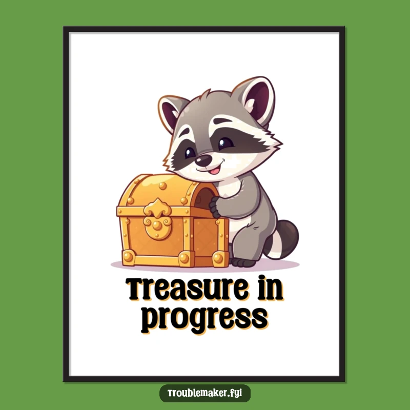 Funny Raccoon Poster - Cheeky Lockpick Art, Hilarious Decor for Adventurous Homes
