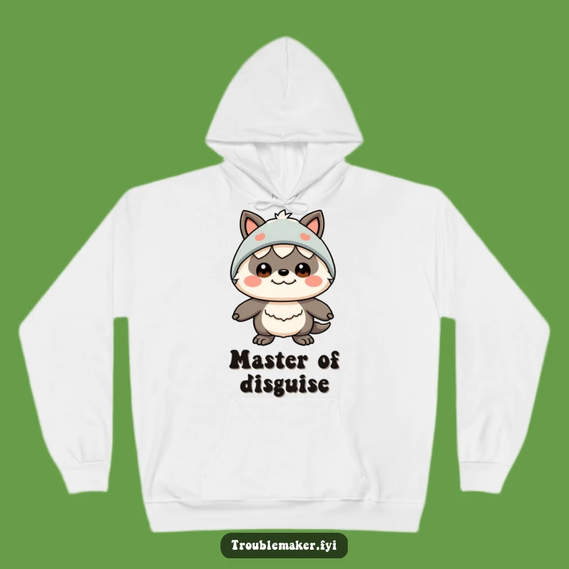 Cozy Funny Disguise Creature Hoodie - Silly Expression Humor Gift