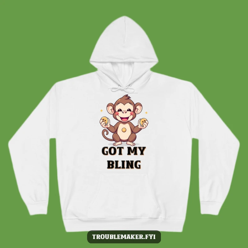 Cozy Funny Monkey Juggling Buttons Hoodie: Warmth and Whimsy for Your Everyday