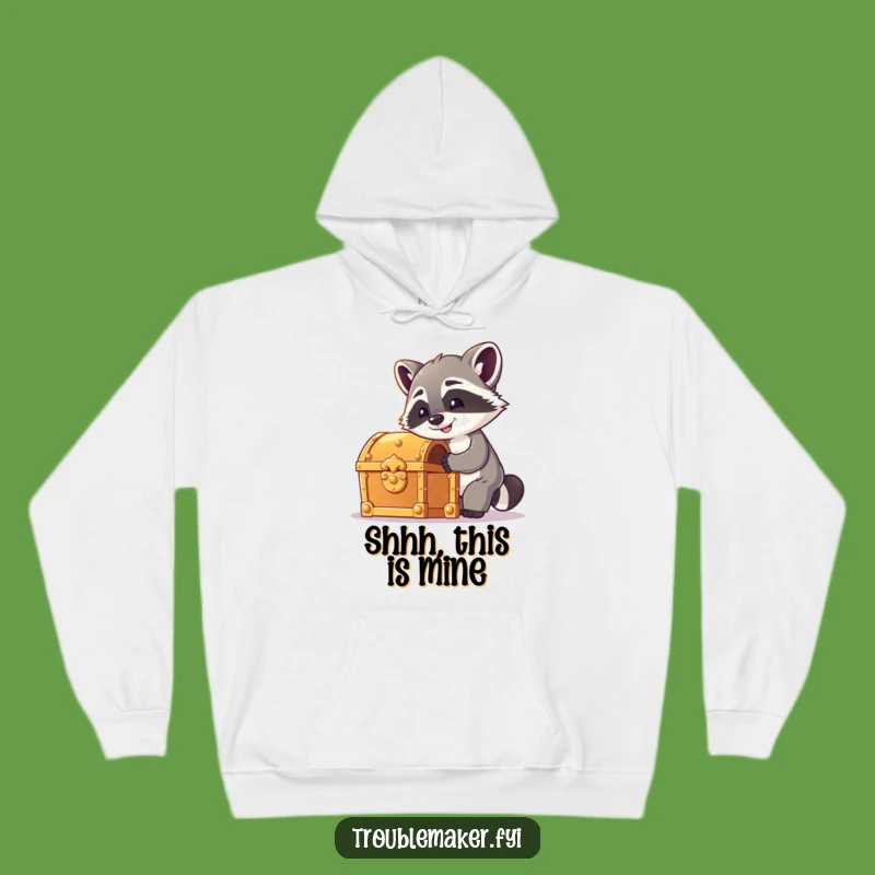 Cozy Funny Raccoon Hoodie - Cheeky Treasure Hunter Sweatshirt, Ideal Gift for Adventurous Friends