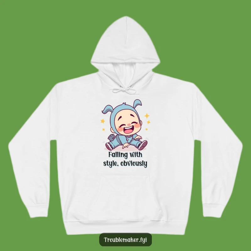 Funny Troublemaker Tripping Hoodie: Cozy Chaos with a Grin, Perfect Funny Gift