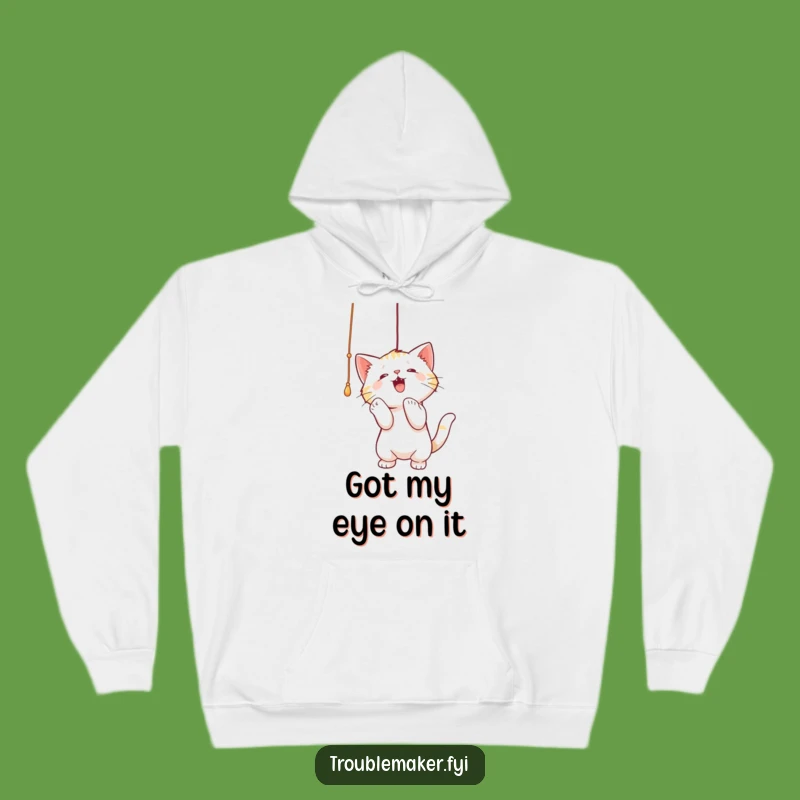Cozy Funny Cat Batting String Hoodie - Warm & Humorous Cat Gift