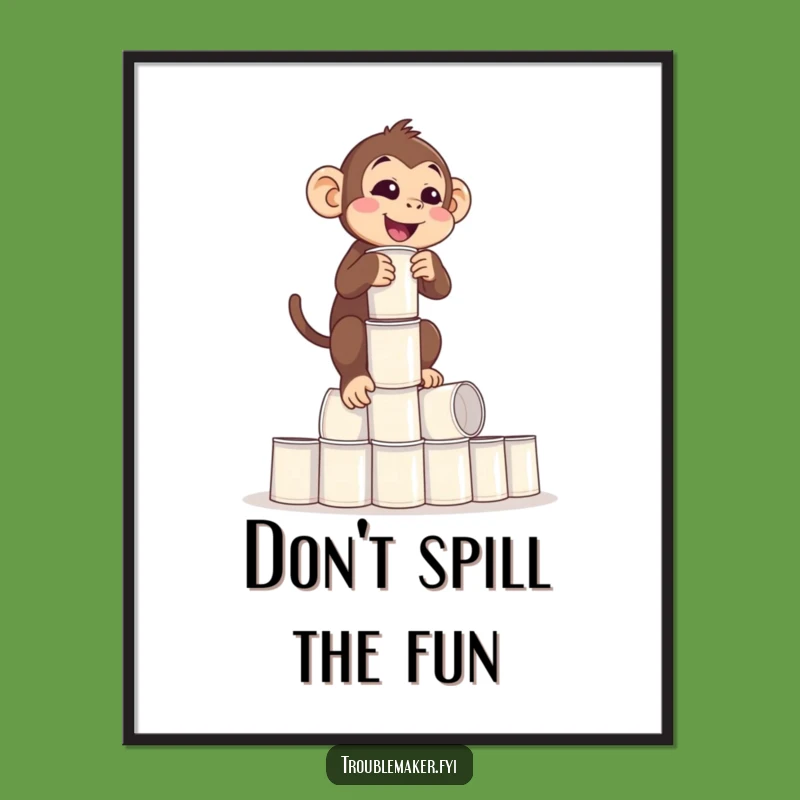 Funny Free Printable Wall Art: Juggling Monkey DL Decor