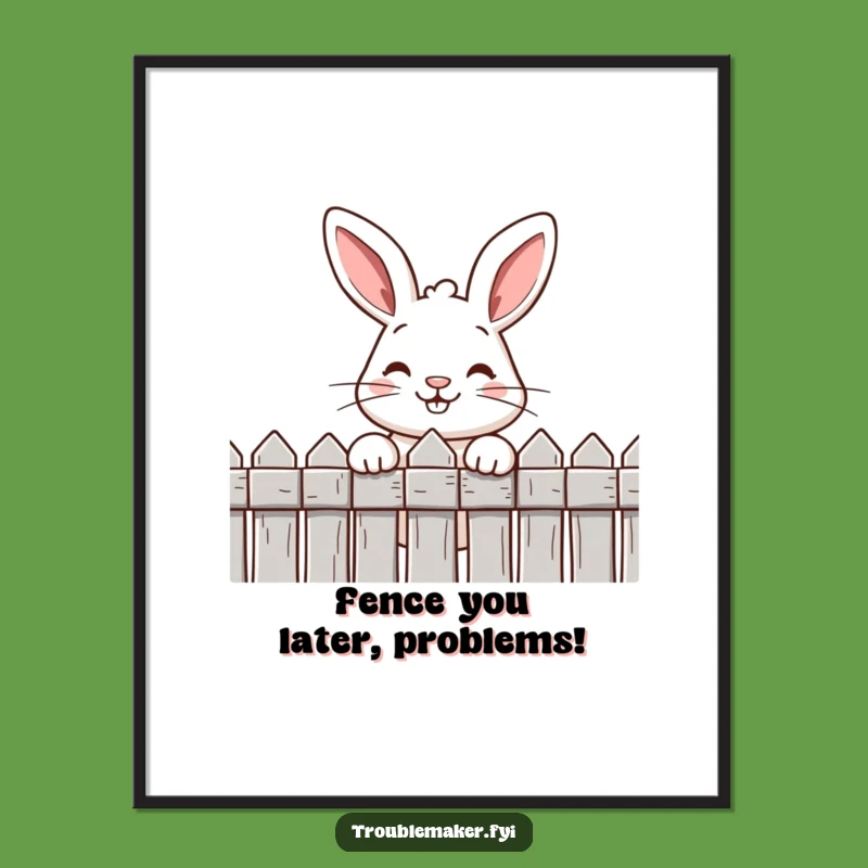 Free Printable Wall Art: Cheeky Rabbit Grin, Funny Downloadable Decor