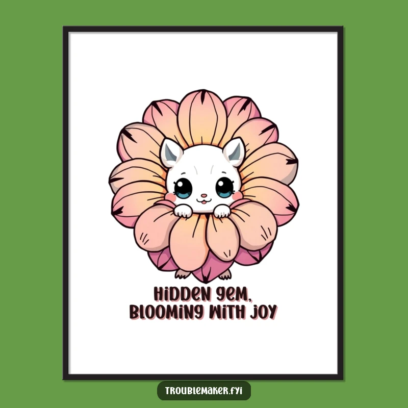 Free Printable Wall Art: Flower Hide Expressive Eyes for a Whimsical Downloadable Gift