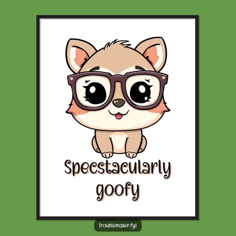 Free Printable Wall Art: Winking Animal in Funny Glasses, Quirky Downloadable Decor!
