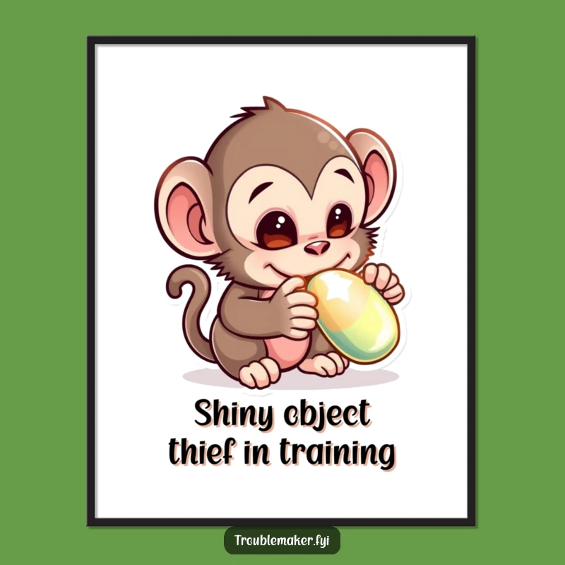 Funny Free Printable Wall Art: Mischievous Monkey Thief - Humorous Downloadable Decor