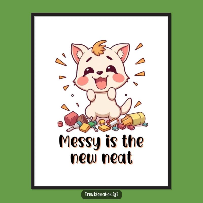 Free Printable Wall Art: Funny Mess Maker Animal, Hilarious Downloadable Art Gift!