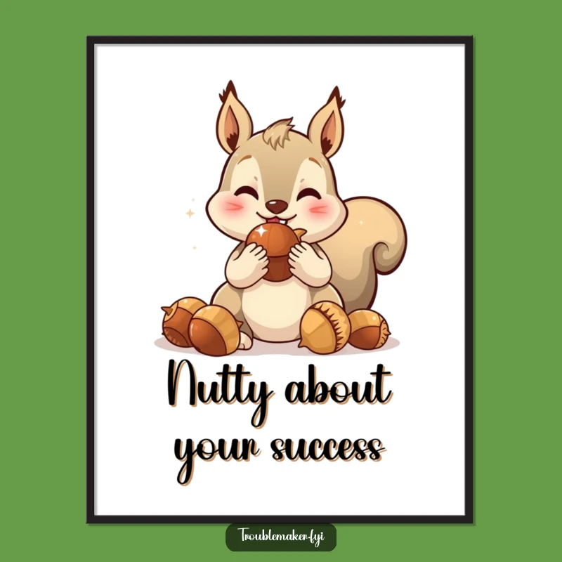 Free Printable Wall Art: Squirrel's Acorn Stash - Hilarious Downloadable Decor!