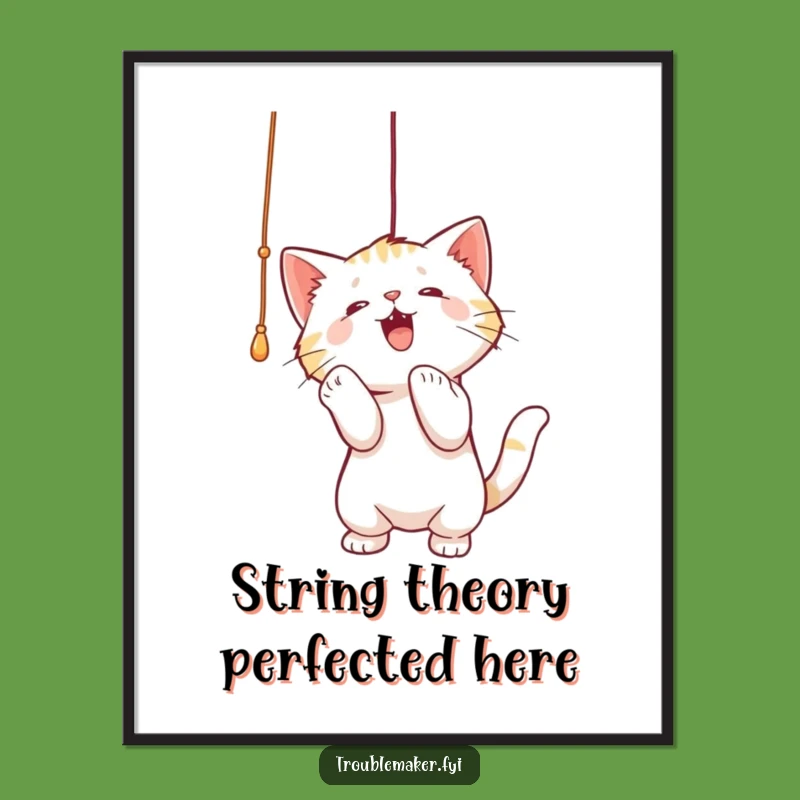 Free Printable Wall Art: Cat String Playful Funny Downloadable Decor