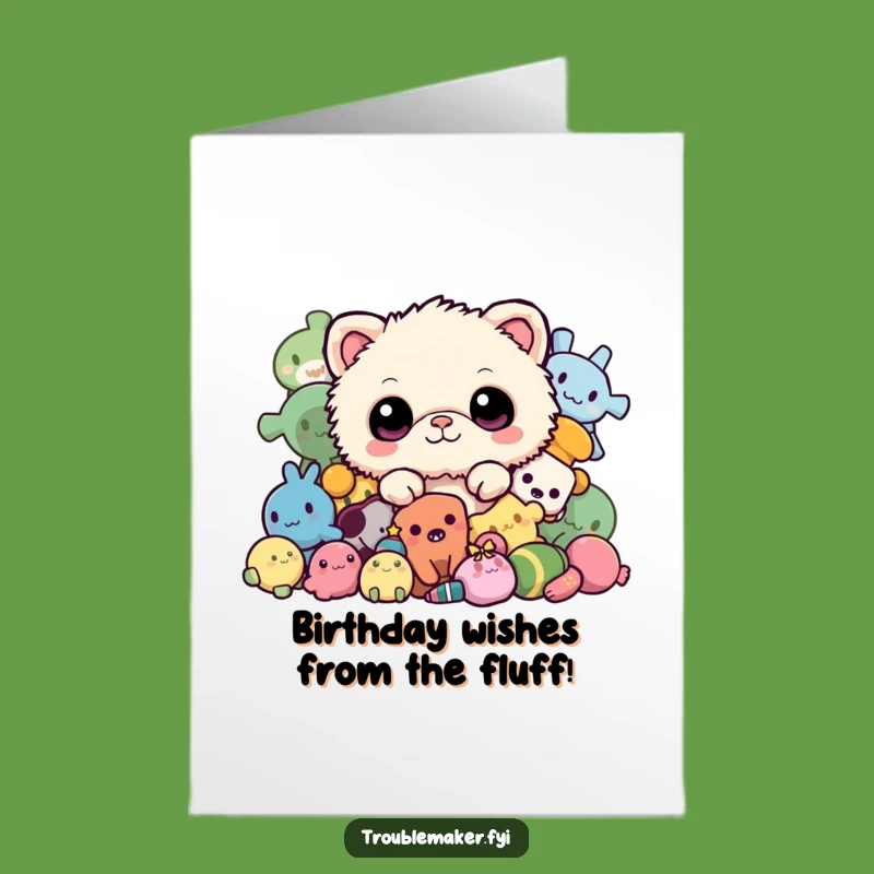 Free Printable Birthday Card: Fuzzy Toy Monster Peek - Adorable Downloadable Fun