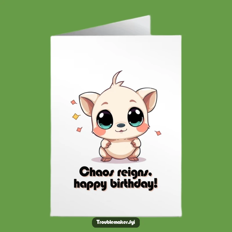 Free Printable Birthday Card: Chaos Creator Creature - Hilarious Downloadable Fun