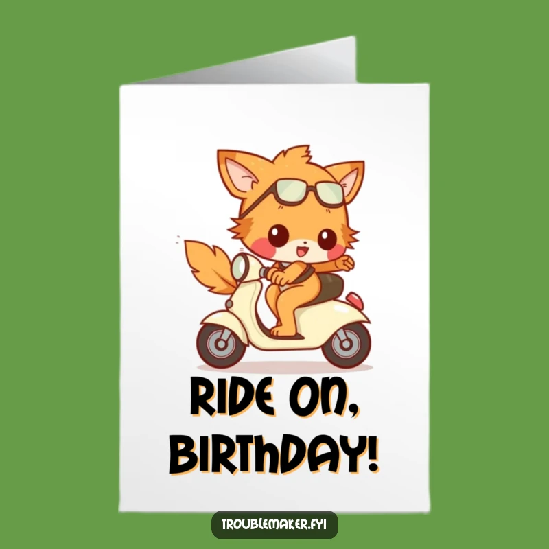 Free Printable Birthday Card: Scooter Shenanigans - Funny Downloadable Greeting for Speedsters