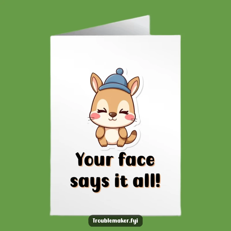 Free Printable Funny Birthday Card: Silly Animal Hat Face Downloadable Gift