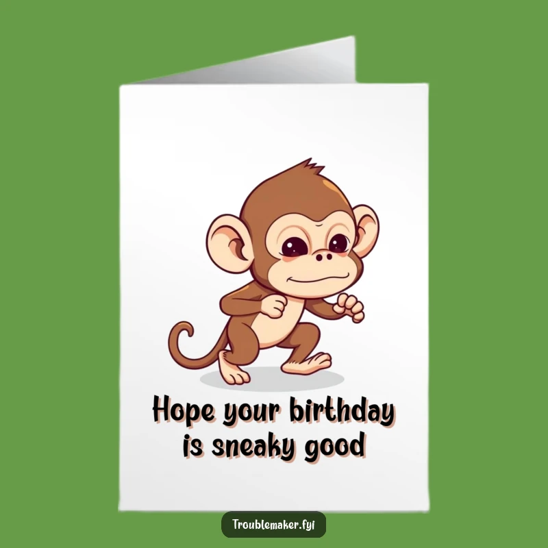 Funny Free Printable Birthday Card: Stealth Monkey DL Gift