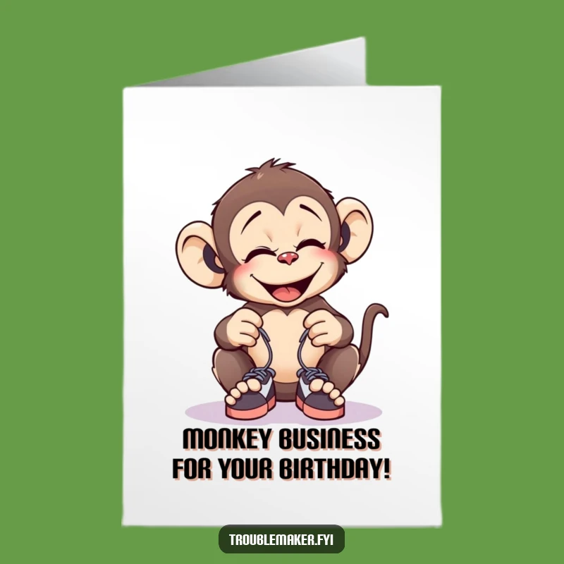 Free Printable Birthday Card: Mischievous Monkey, Downloadable Prank & Fun