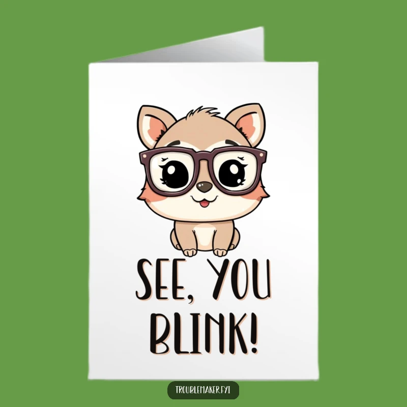 Free Printable Birthday Card: Winking Animal in Funny Glasses - A Hilarious Downloadable Gift!