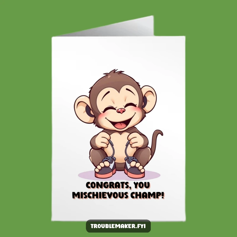 Free Printable Congrats Card: Mischievous Monkey, Downloadable Prank & Celebration