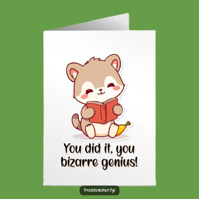 Free Printable Congrats Card: Banana Book Swap Animal Downloadable Gift