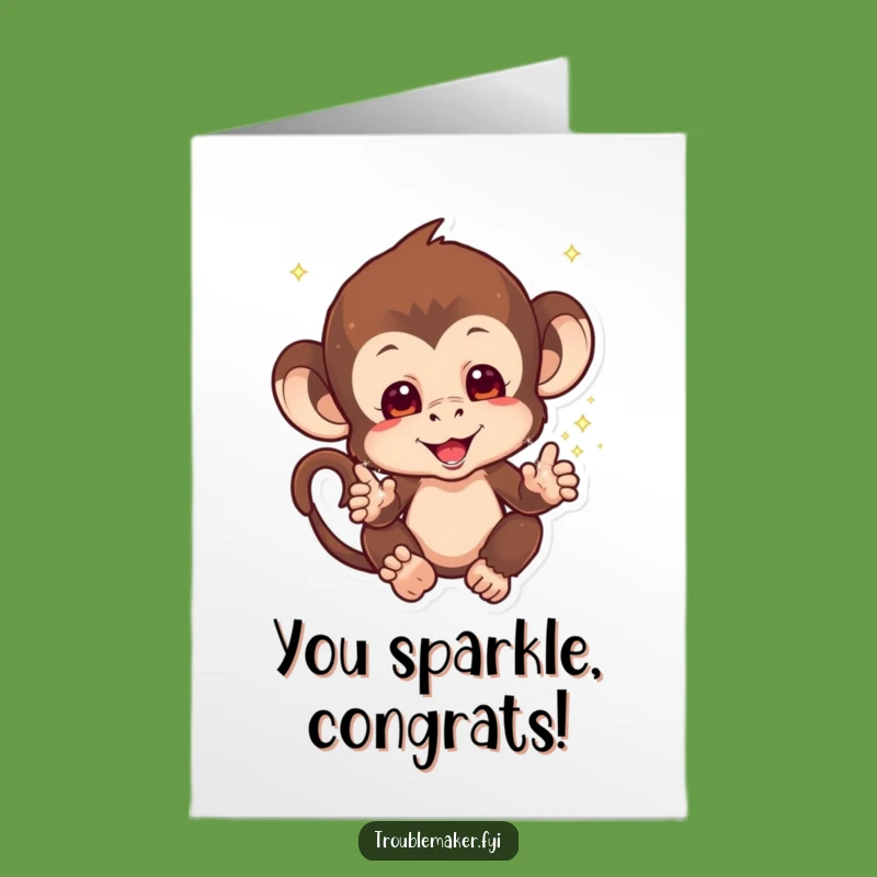 Hilarious Free Printable Congrats Card: Sparkle Monkey DL