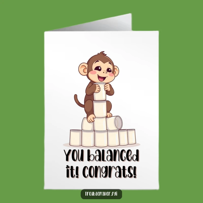 Hilarious Free Printable Congrats Card: Juggling Monkey DL