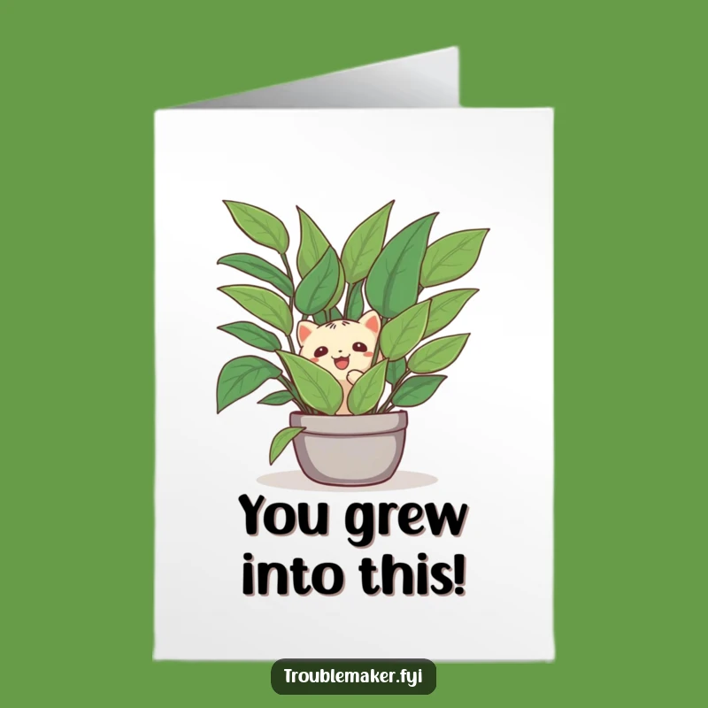 Free Printable Congrats Card: Hiding Creature Plant, Hilarious Downloadable Achievement Gift