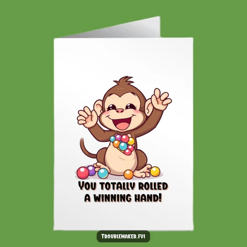 Free Printable Congrats Card: Monkey Shakes Marbles, Funny Downloadable Gift