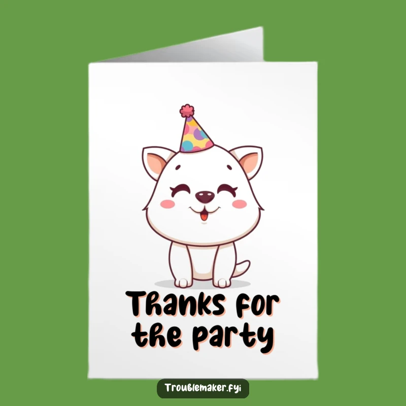 Free Printable Party Thanks Card: Funny Animal's Festive Gratitude Gift!