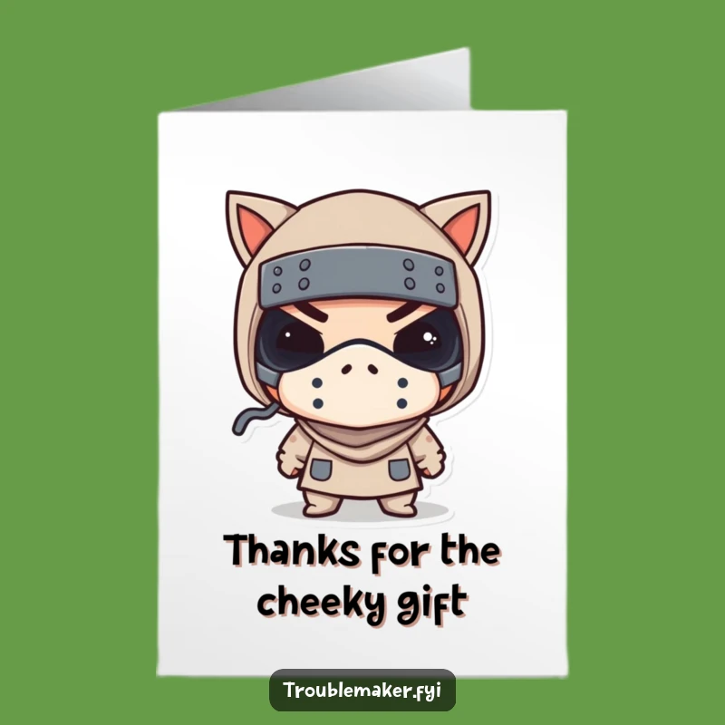 Free Printable Thank You Card: Bandit's Cheeky Thanks, Downloadable Gift