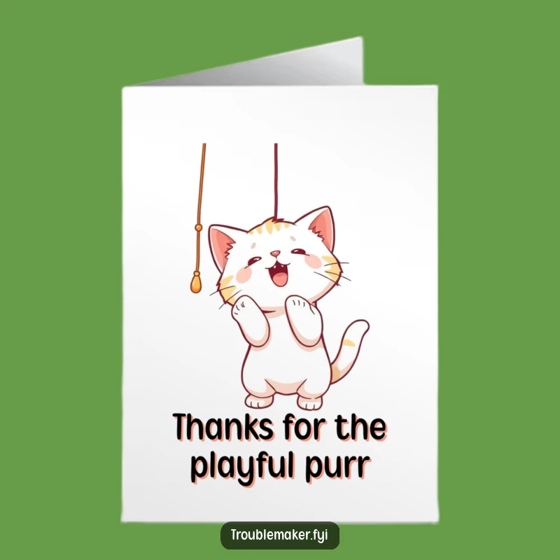 Free Printable Thank You Card: Cat String Playful Funny Downloadable Gift