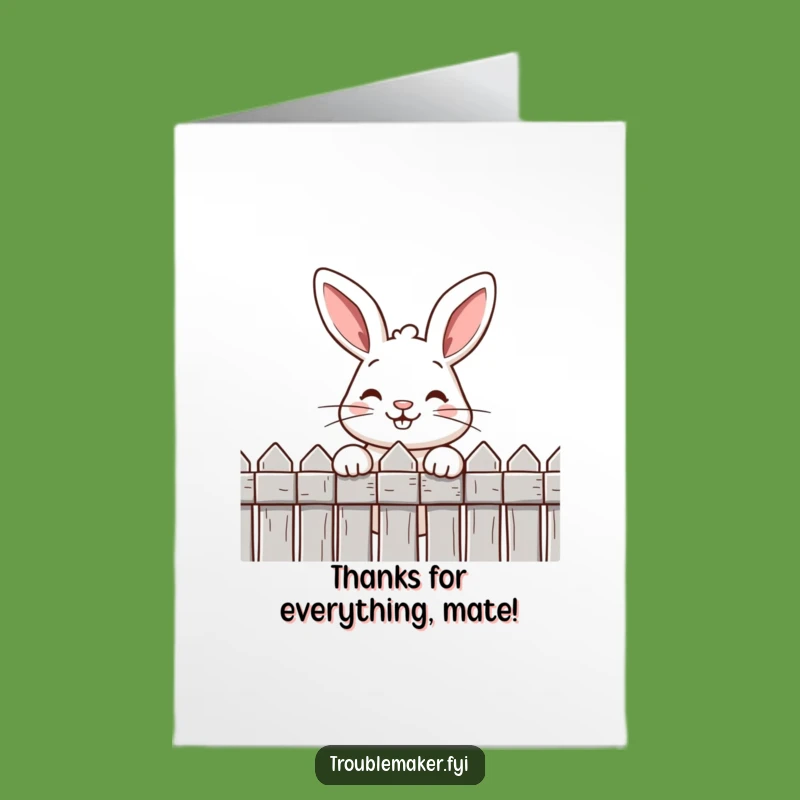 Free Printable Thank You Card: Cheeky Rabbit Grin, Funny Downloadable Message