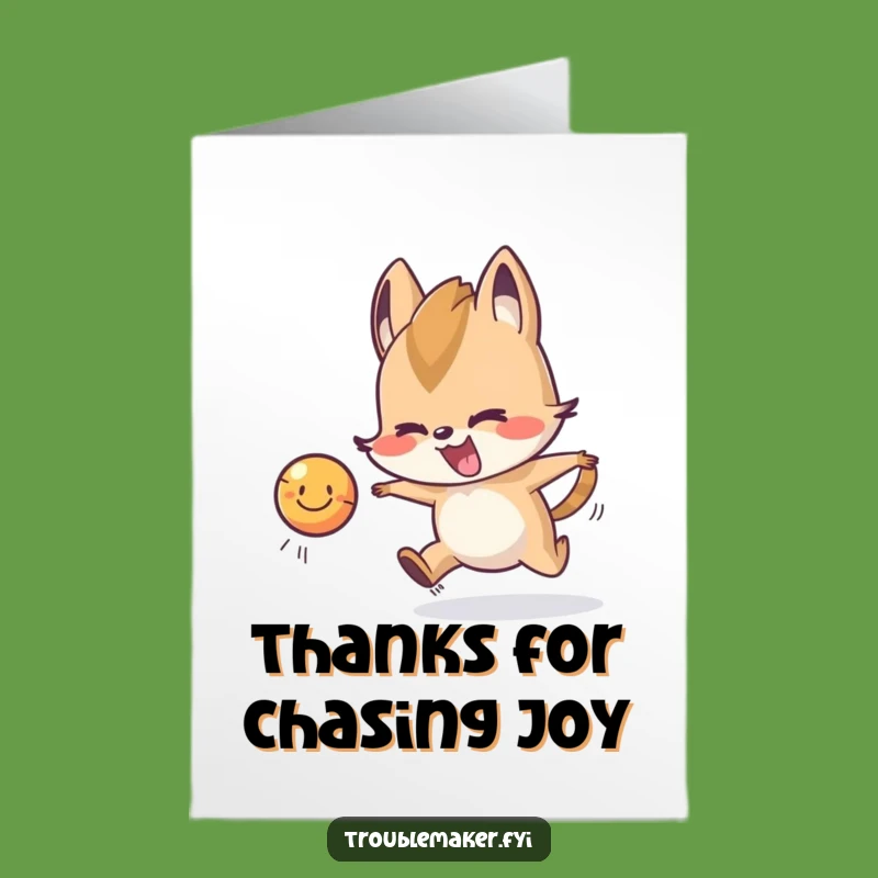 Free Printable Thank You Card: Cheerful Chase of Gratitude - Funny Downloadable Note
