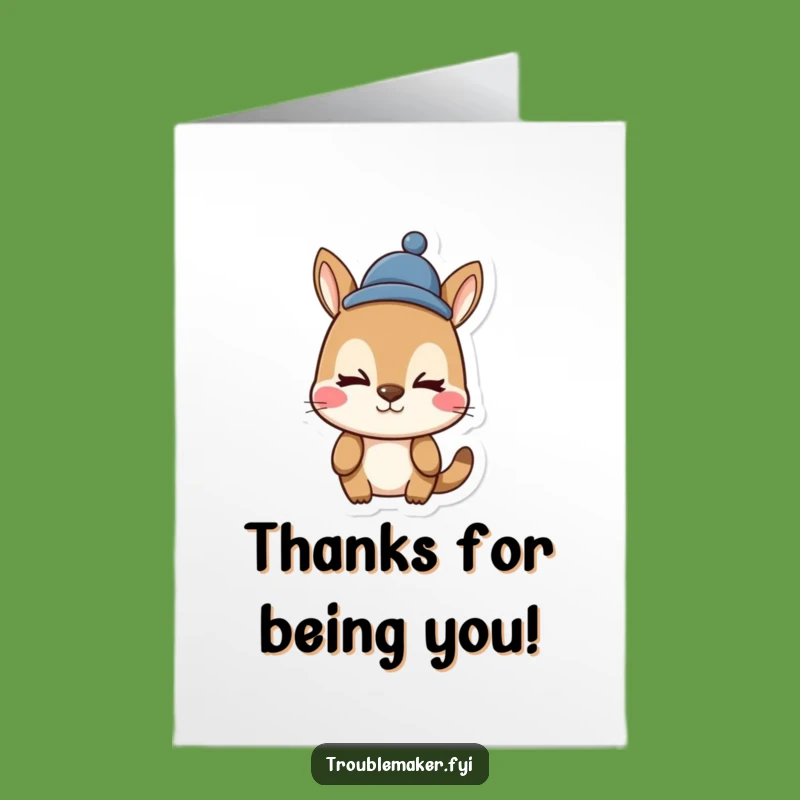 Free Printable Thank You Card: Silly Animal Hat Face Downloadable Gift
