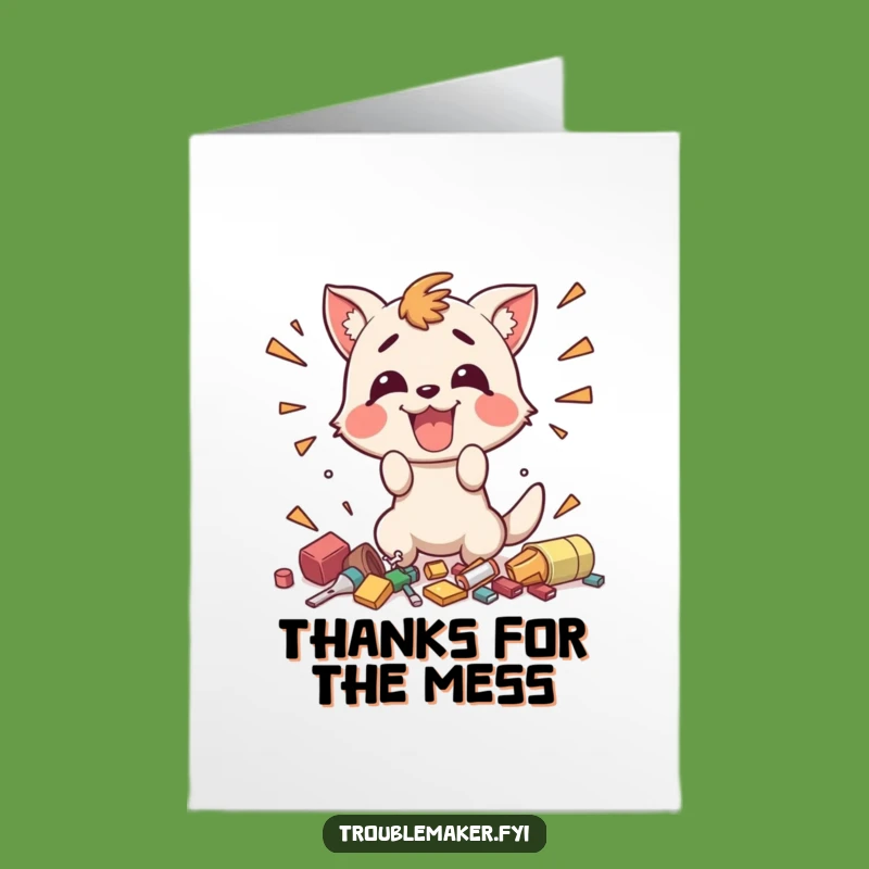Free Printable Thanks for the Mess Card: Funny Animal's Gratitude Gift!