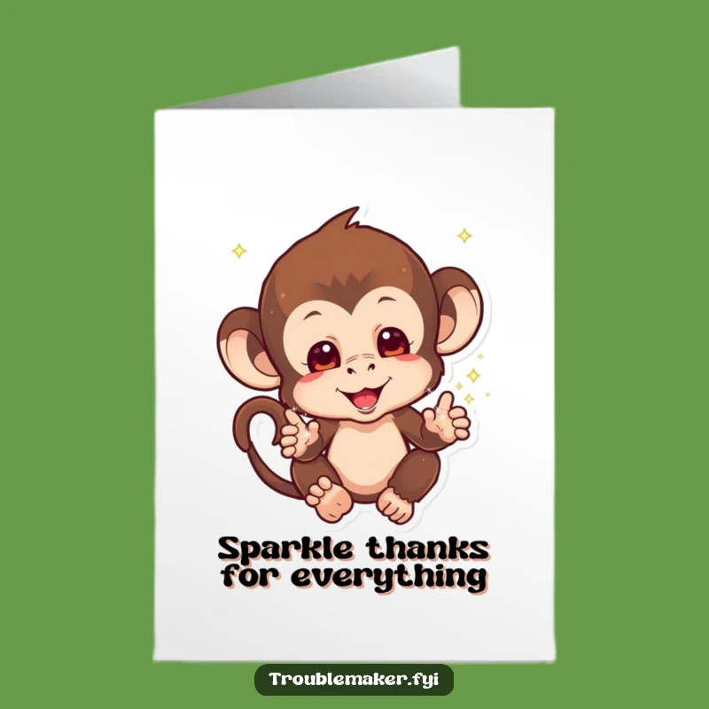 Funny Free Printable Thank You Card: Sparkle Monkey DL