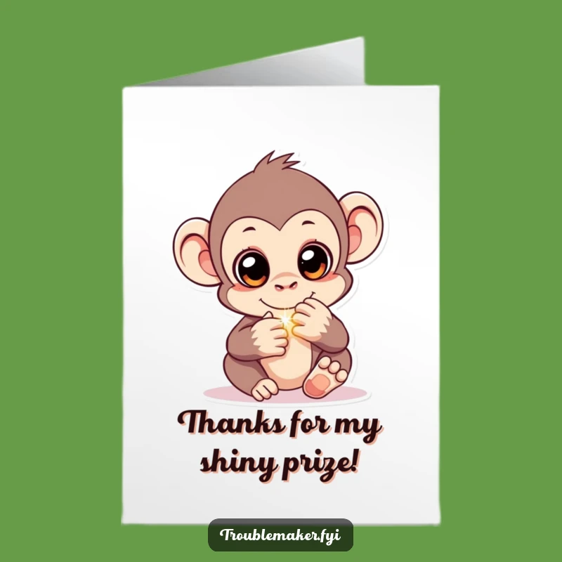 Free Printable Thank You Card: Monkey Hides Treasure, Funny Downloadable Gift