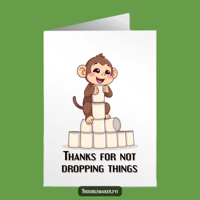 Funny Free Printable Thank You Card: Juggling Monkey DL