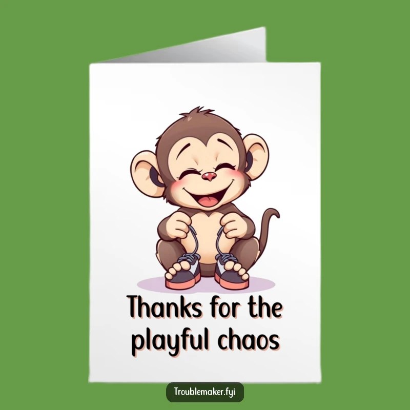 Free Printable Thank You Card: Mischievous Monkey, Downloadable Gratitude & Giggles