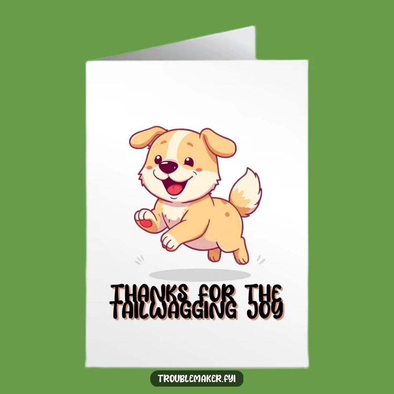 Free Printable Thank You Card: Dog Tail Chase Funny Downloadable Gift