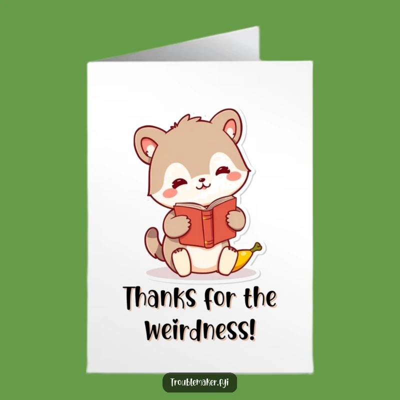 Free Printable Thank You Card: Banana Book Swap Animal Downloadable Gift